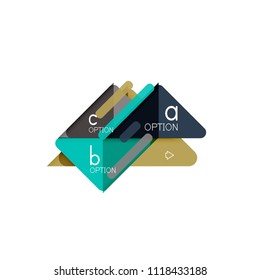Triangle data visualization design, option infographic layout. Vector illustration