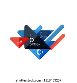 Triangle data visualization design, option infographic layout. Vector illustration
