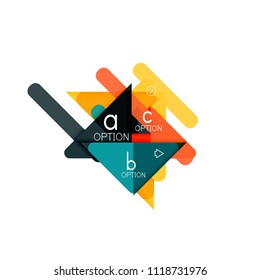 Triangle data visualization design, option infographic layout. Vector illustration