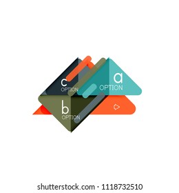 Triangle data visualization design, option infographic layout. Vector illustration