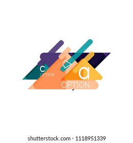 Triangle data visualization design, option infographic layout. Vector illustration