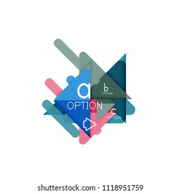 Triangle data visualization design, option infographic layout. Vector illustration