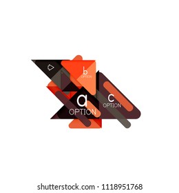Triangle data visualization design, option infographic layout. Vector illustration