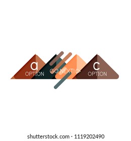 Design de visualização de dados triangular, layout de infográfico de opção. Ilustração vetorial