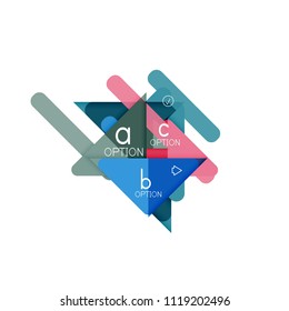 Triangle data visualization design, option infographic layout. Vector illustration