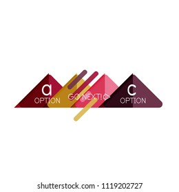 Design de visualização de dados triangular, layout de infográfico de opção. Ilustração vetorial