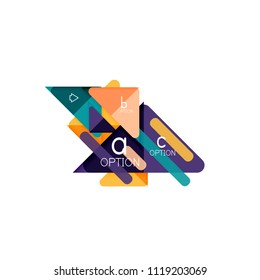 Triangle data visualization design, option infographic layout. Vector illustration