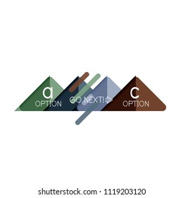 Triangle data visualization design, option infographic layout. Vector illustration