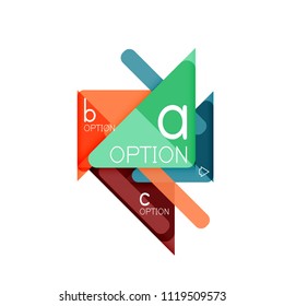 Triangle data visualization design, option infographic layout. Vector illustration