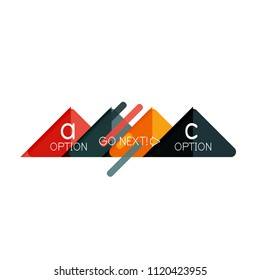 Triangle data visualization design, option infographic layout. Vector illustration