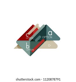 Triangle data visualization design, option infographic layout. Vector illustration