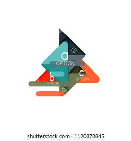 Triangle data visualization design, option infographic layout. Vector illustration