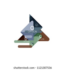 Design de visualização de dados triangular, layout de infográfico de opção. Ilustração vetorial