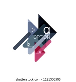 Triangle data visualization design, option infographic layout. Vector illustration