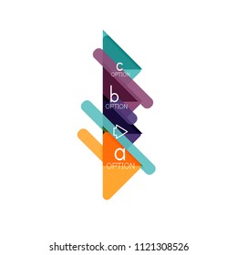 Design de visualização de dados triangular, layout de infográfico de opção. Ilustração vetorial