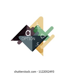 Triangle data visualization design, option infographic layout. Vector illustration
