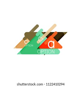 Triangle data visualization design, option infographic layout. Vector illustration