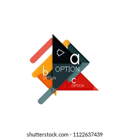 Triangle data visualization design, option infographic layout. Vector illustration