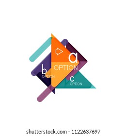 Triangle data visualization design, option infographic layout. Vector illustration