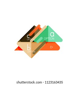 Triangle data visualization design, option infographic layout. Vector illustration