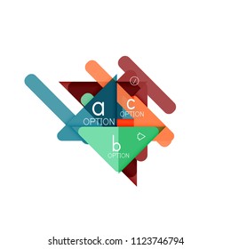 Triangle data visualization design, option infographic layout. Vector illustration