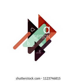 Triangle data visualization design, option infographic layout. Vector illustration