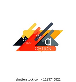 Triangle data visualization design, option infographic layout. Vector illustration