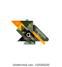 Triangle data visualization design, option infographic layout. Vector illustration