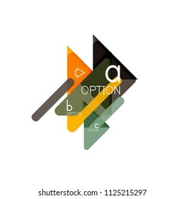 Triangle data visualization design, option infographic layout. Vector illustration