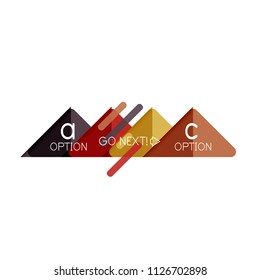Triangle data visualization design, option infographic layout. Vector illustration