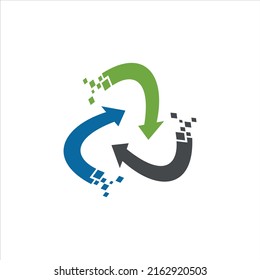 triangle database technology vector logo template