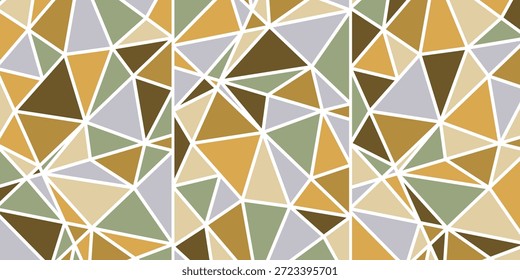 Triangle decoranive art backgrounds. Polygonal rainbow mosaic abstract vector illustration. Triangular simple pattern. Template geometric design for poster, banner, card.