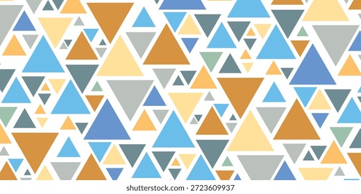 Triângulo de fundo de arte decorativa. Ilustração vetorial abstrata em mosaico em arco-íris poligonal. Padrão simples triangular. Modelo de design geométrico para cartaz, banner, cartão.