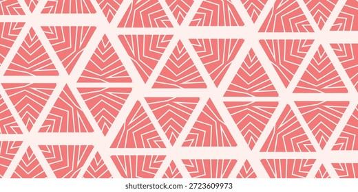 Triângulo de fundo de arte decorativa. Ilustração vetorial abstrata em mosaico em arco-íris poligonal. Padrão simples triangular. Modelo de design geométrico para cartaz, banner, cartão.