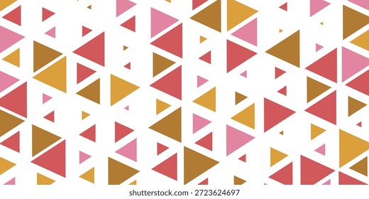 Triângulo de fundo de arte decorativa. Ilustração vetorial abstrata em mosaico em arco-íris poligonal. Padrão simples triangular. Modelo de design geométrico para cartaz, banner, cartão.