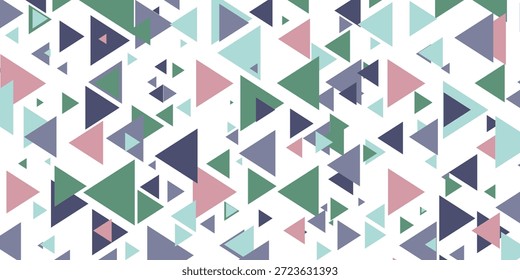Triângulo de fundo de arte decorativa. Ilustração vetorial abstrata em mosaico em arco-íris poligonal. Padrão simples triangular. Modelo de design geométrico para cartaz, banner, cartão.