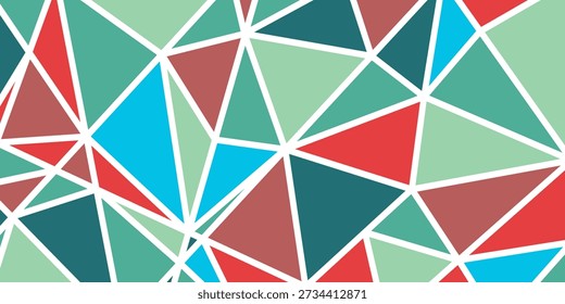 Triangle decoranive art backgrounds. Polygonal rainbow mosaic abstract vector illustration. Triangular simple pattern. Template geometric design for poster, banner, card.