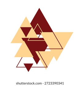 Impressão de arte decorativa triangular. Fundo de mosaico em arco-íris poligonal. Ilustração vetorial abstrata. Elementos gráficos triangulares. Padrão simples. Modelo de design geométrico para cartaz, banner, cartão.