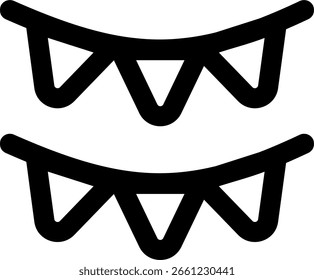 Diseño de icono de estilo de contorno de decoración triangular