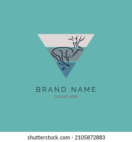 triangle deer run logo design template for brand or company and other