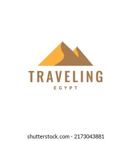 triangle desert hill egypt logo design vector graphic symbol icon illustration creative idea