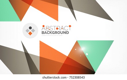 Triangle design business template with lights, vector geometric professional minimal template