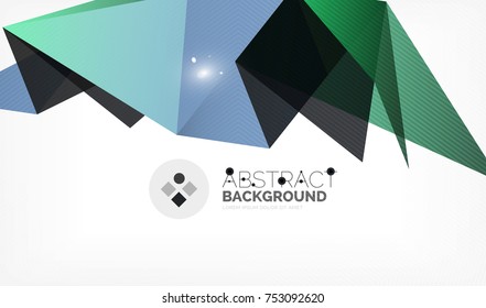 Triangle design business template with lights, vector geometric professional minimal template