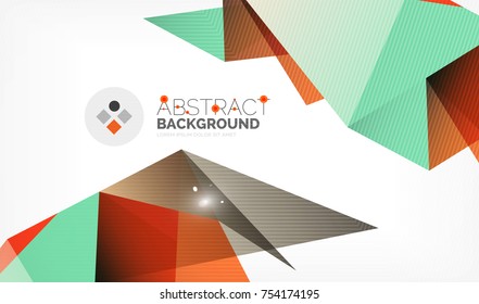 Triangle design business template with lights, vector geometric professional minimal template