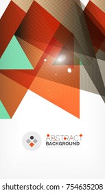 Triangle design business template with lights, vector geometric professional minimal template