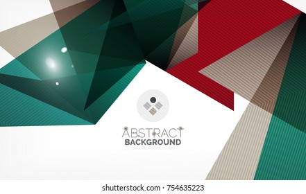 Triangle design business template with lights, vector geometric professional minimal template