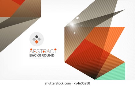 Triangle design business template with lights, vector geometric professional minimal template