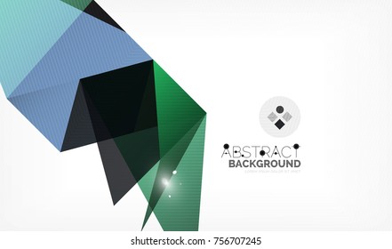 Triangle design business template with lights, vector geometric professional minimal template