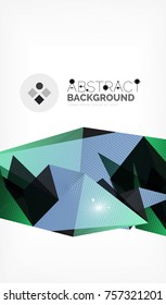Triangle design business template with lights, vector geometric professional minimal template