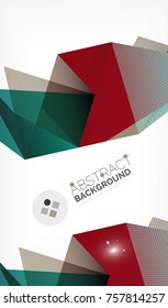 Triangle design business template with lights, vector geometric professional minimal template
